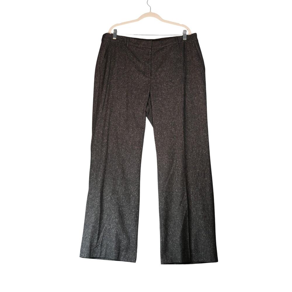 Talbots Dress Pants Womens 18 Gray Wool Blend Wide Leg Lined Windsor Career - Picture 3 of 11